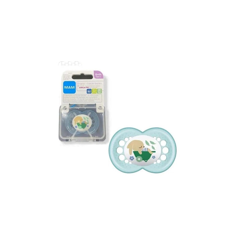 Chupeta MAM Original 6+ Azul Garden - Bico Silicone Ortodônt