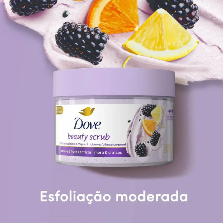 Sabonete Esfoliante Dove Beauty Scrub Amora e Frutas Cítricas 280g