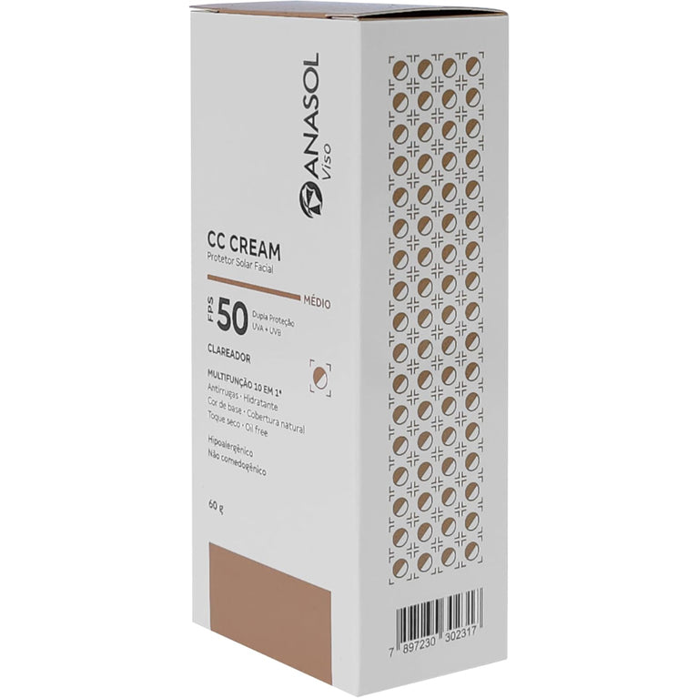 Anasol CC Cream Facial FPS 50 Médio 60g