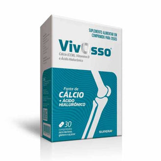 Cálcio + Vitamina D + Ácido Hialurônico VIvosso Zero Açúcar 30 comprimidos