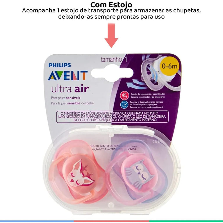 Chupeta Philips Avent Ultra Air Dupla Coruja e Cervo 0-6M