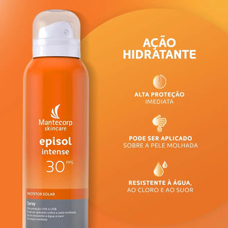 Mantecorp - Protetor Solar Episol Intense FPS 50 - Proteção UVA/UVB, Resistente à Água e Suor - 200ml