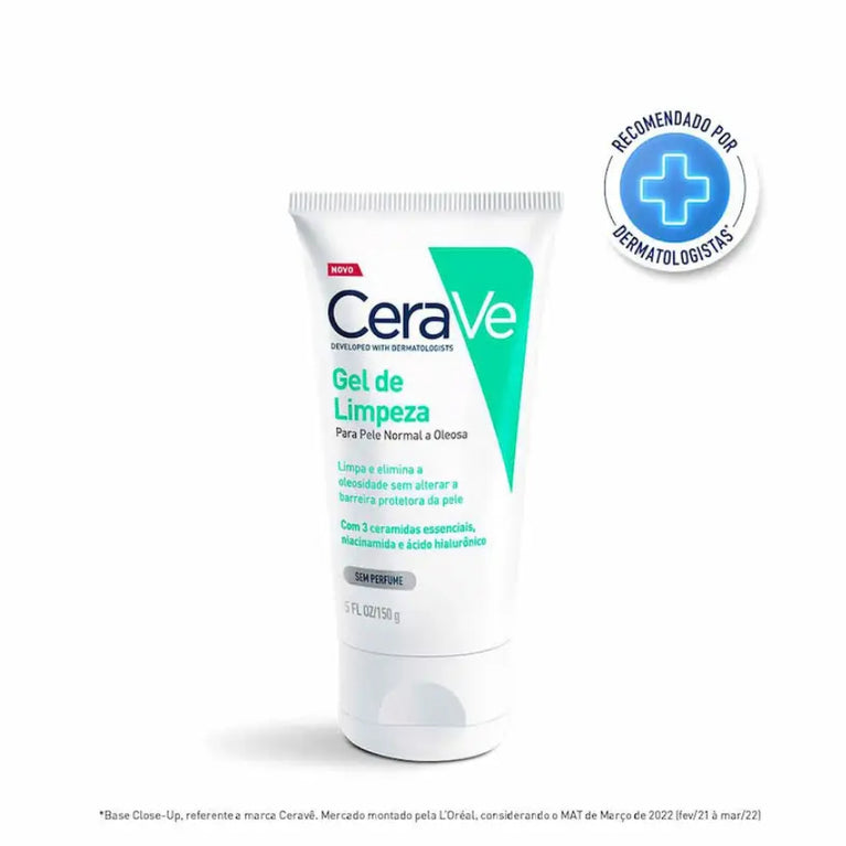 Gel de Limpeza Facial CeraVe Pele Normal a Oleosa Sem Perfume com 150g