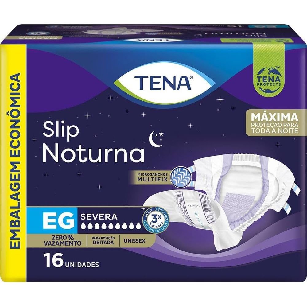 Tena Slip Noturna, Fralda Geriátrica para Incontinência Urinária, EG - 16 unidades