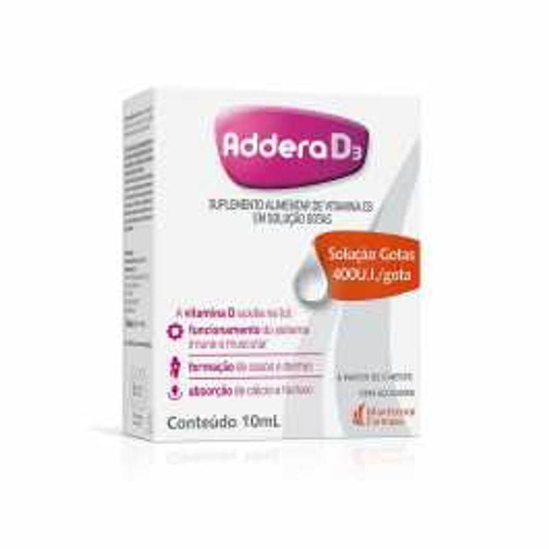 Addera D3 Solução Oral 400Ui 10ml - Drogaria Poupa Centro