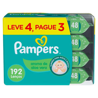 Lenço Umedecido Pampers Aloe Vera - P&G - 4x48 Unidades