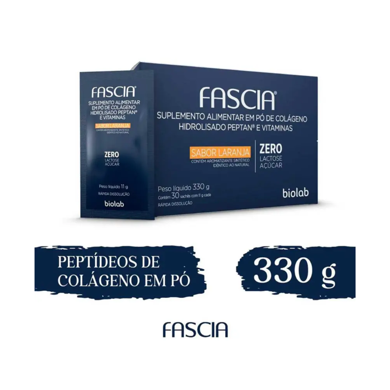Colágeno Fascia Sabor Laranja 30 Sachês 11g