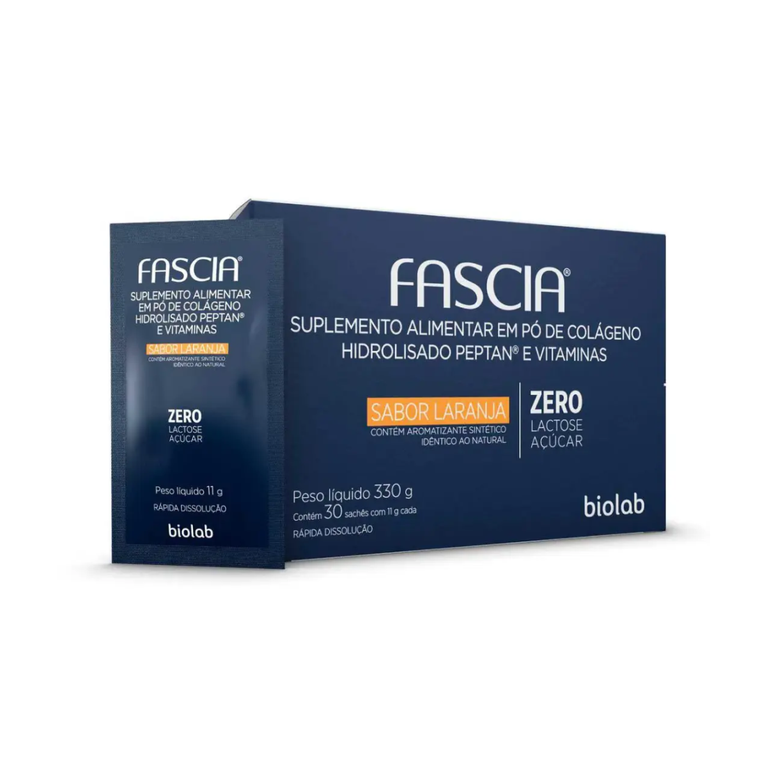 Colágeno Fascia Sabor Laranja 30 Sachês 11g