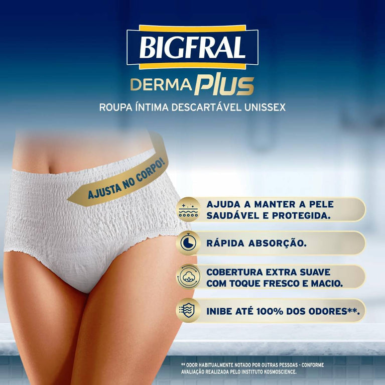 Roupa Íntima Bigfral Derma Plus G/XG 16 Unidades