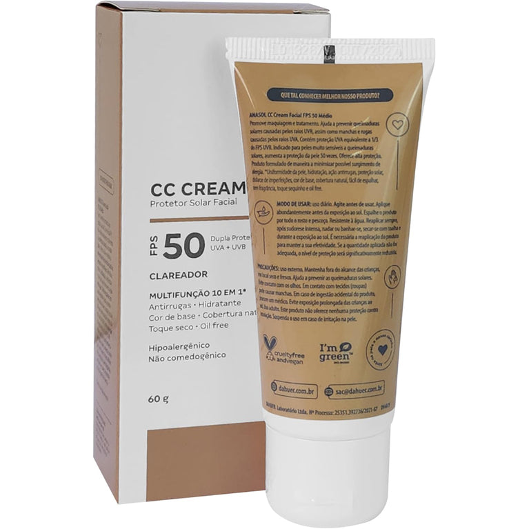 Anasol CC Cream Facial FPS 50 Médio 60g