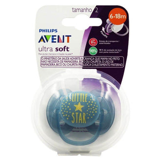 Chupeta Avent Ultra Soft 6-18 M Azul - Drogaria Poupa Centro