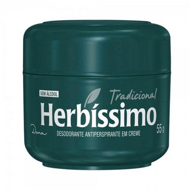 Desodorante Herbíssimo Tradicional em Creme Sem Álcool 55G - Drogaria Poupa Centro