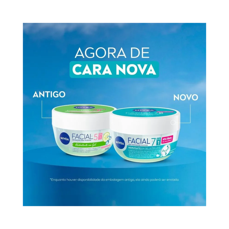 KIT COM 3 Hidratante Facial em Gel Nivea com Ácido Hialurônico 100g