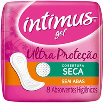 Absorvente Intimus Gel Tripla Protecao sem abas, seca com 8 unidades - Drogaria Poupa Centro