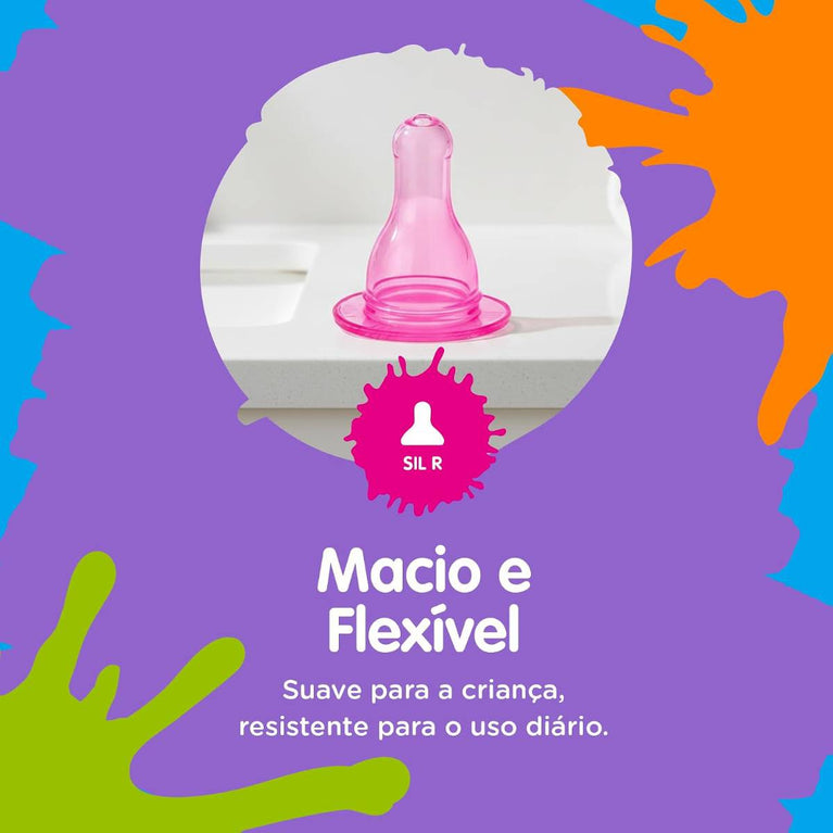 Lolly Bico De Mamadeira Silicone R Rosa