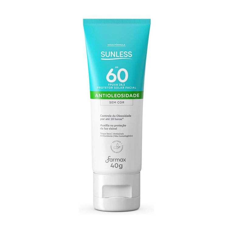 Protetor Solar Facial FPS 60 Sunless Farmax 40g Sem Cor