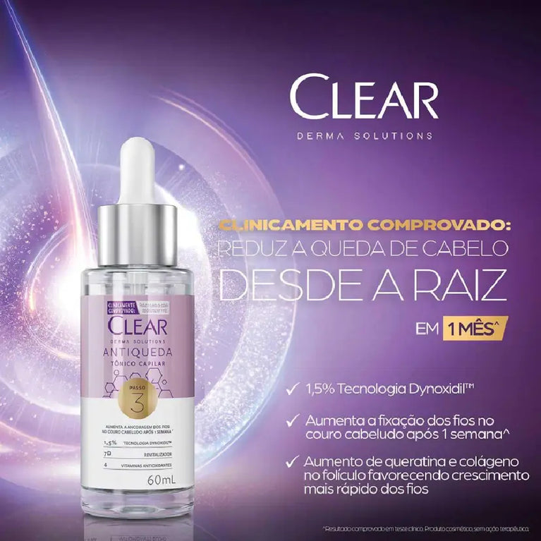 Tônico Capilar Antiqueda Clear Woman Derma Solutions 60ml
