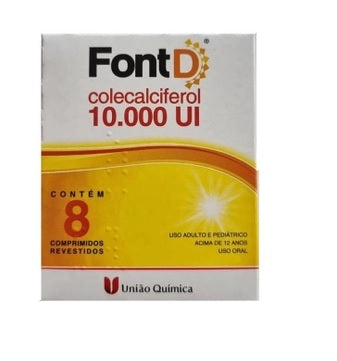 Vitamina D Font D 10.000UI Com 8 Comprimidos União Química