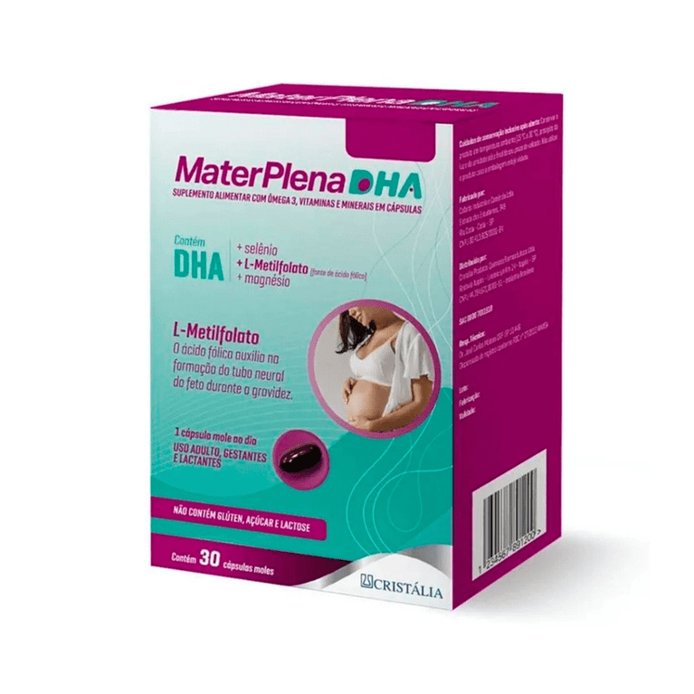 Materplena Dha 30 Cápsulas Cristalia C/ Dha L-metilfolato