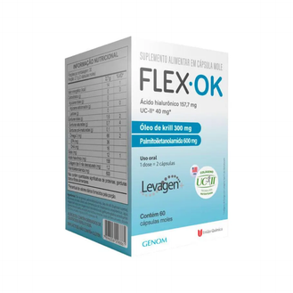 Colágeno Flex Ok com Ácido Hialurônico 60 Cápsulas