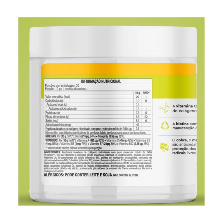 Colágeno Lavitan Verisol + Ácido Hialurônico 300g Sabor Abacaxi com Hortelã