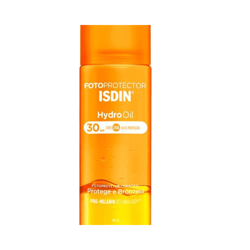 Fotoprotetor Corporal Protege e Bronzeia - Isdin Hydro Oil FPS 30 - 200ml - Drogaria Poupa Centro