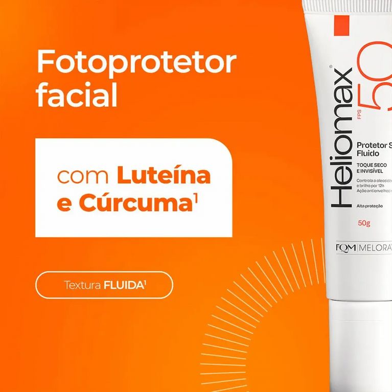Protetor Solar Facial Heliomax Fluido FPS50 Com 50g