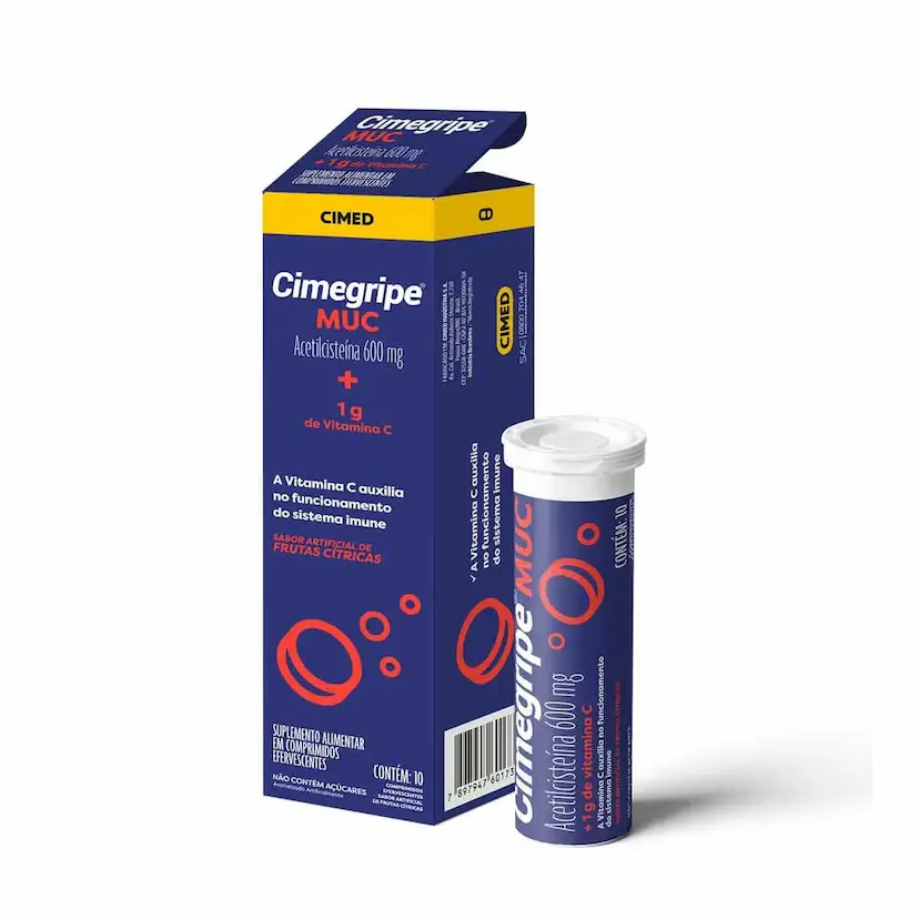 Cimegripe Muc Acetilcisteína Com 10 Comprimidos Efervescente