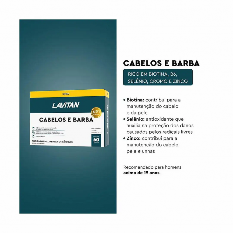 Lavitan Cabelos E Barba 60 Cápsulas