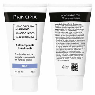 Antitranspirante Desodorante Ad-01 5% Ácido Lático + 5% Niacinamid Principia 70ml