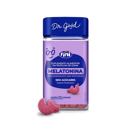 Melatonina Dr. Good 0,21mg 120 Unidades Sabor Morango - Drogaria Poupa Centro