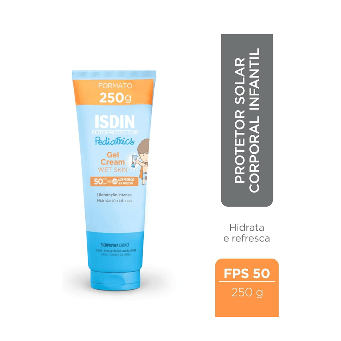 Protetor Solar Infantil Pediatrics Gel Cream FPS50 250g Isdin - Drogaria Poupa Centro