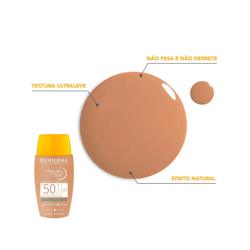 Protetor Solar Photoderm Nude Touch FPS50+ Escuro 40ml Biode - Drogaria Poupa Centro