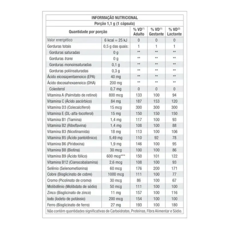 Feminis DHA 30 Cápsulas Suplemento para Gestantes e Lactantes