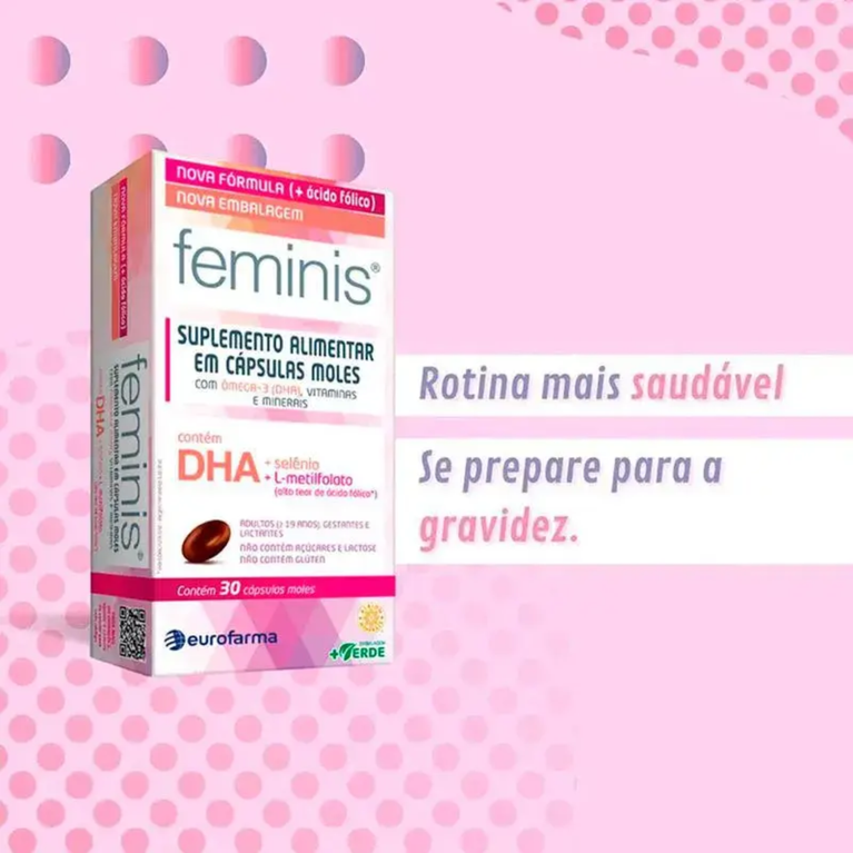 Feminis DHA 30 Cápsulas Suplemento para Gestantes e Lactantes